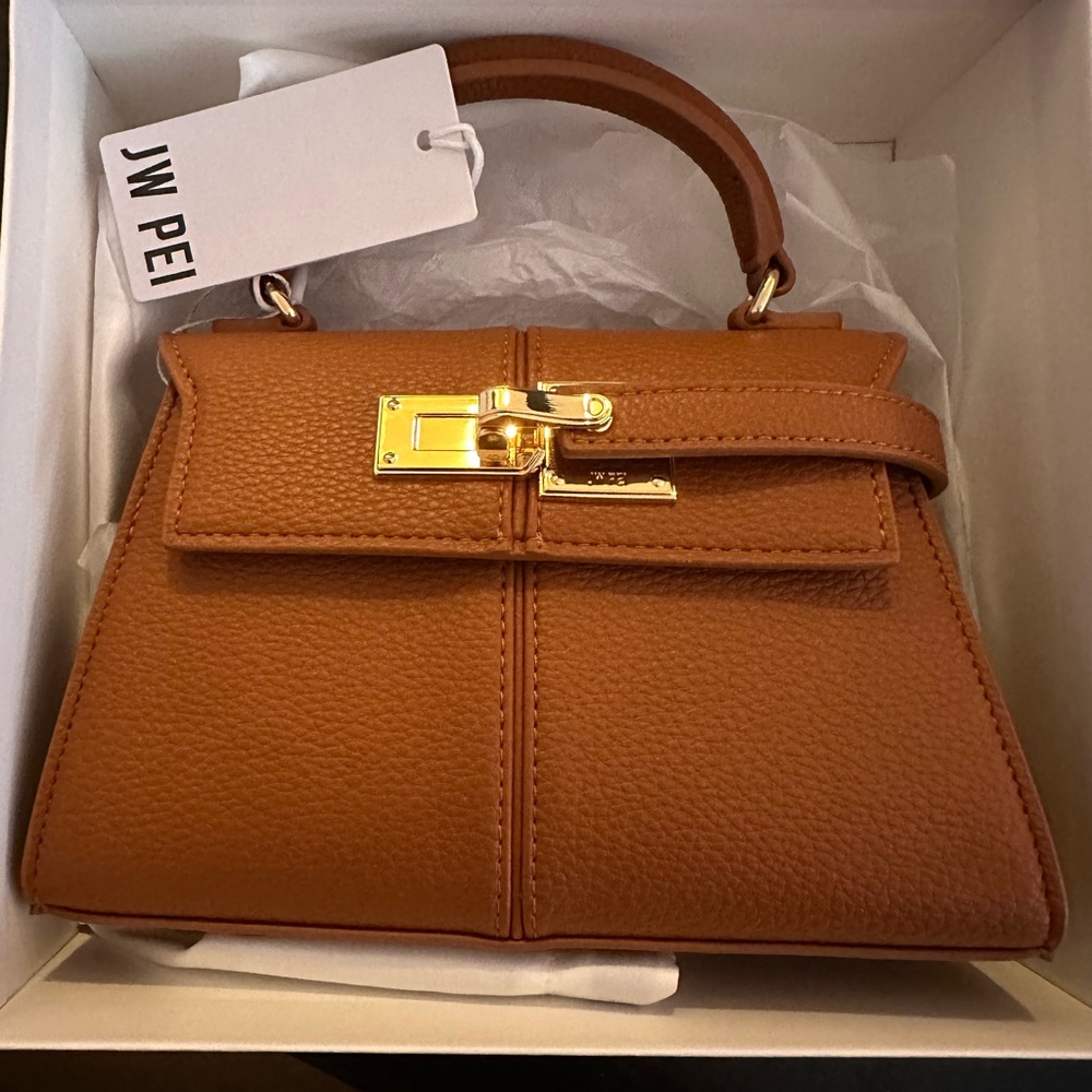 JW PEI Elise Mini Top Handle Tan Brown Handbag Bag
